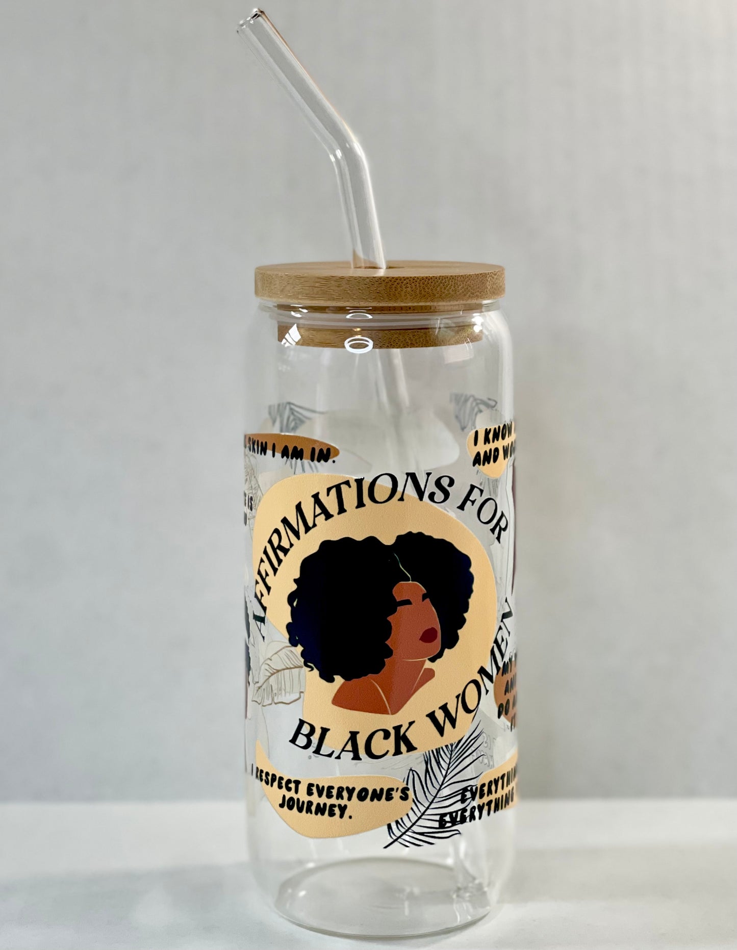 Affirmations - 20 oz Glass Cup