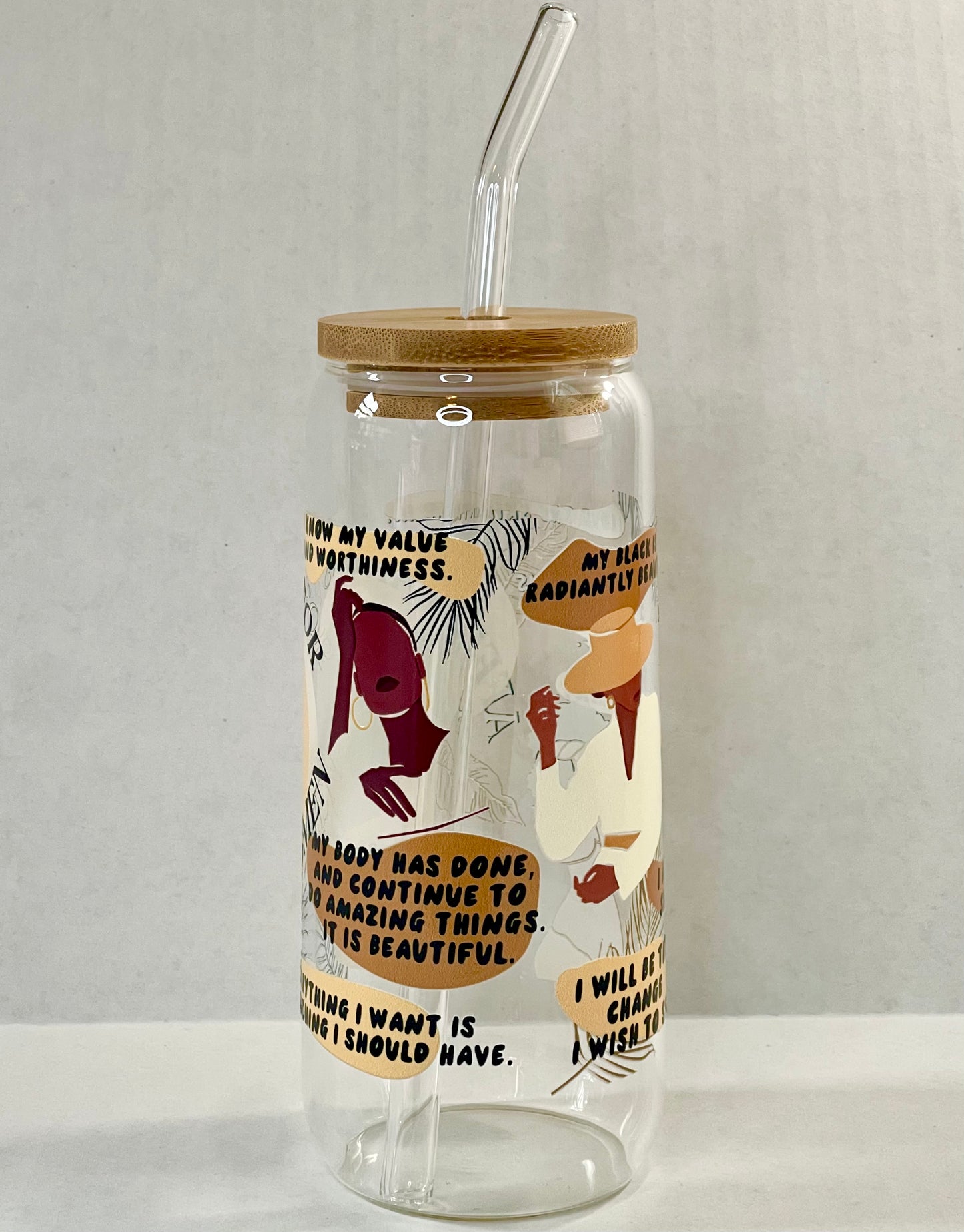 Affirmations - 20 oz Glass Cup