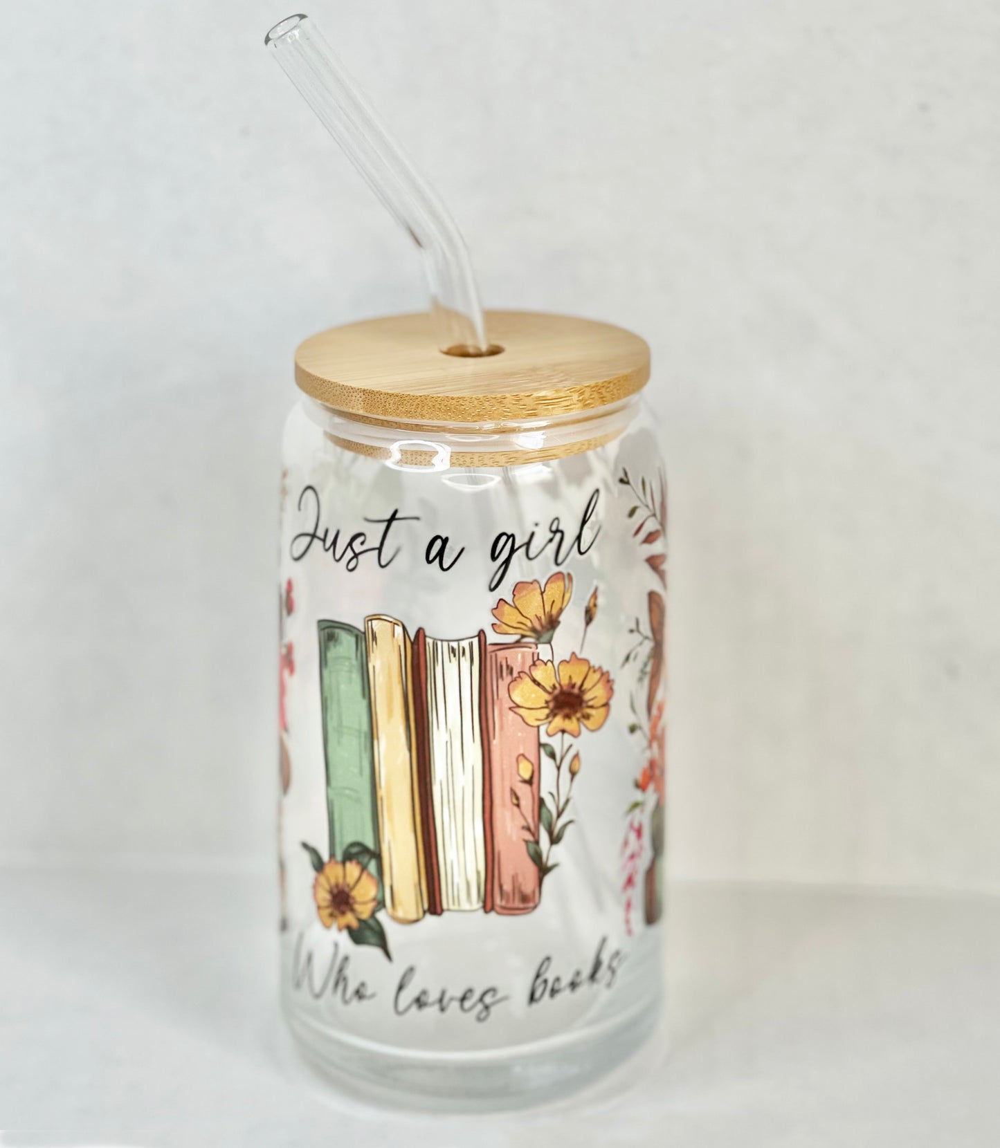 Book Queen - 16 oz Glass Can