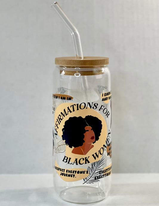 Affirmations - 20 oz Glass Cup
